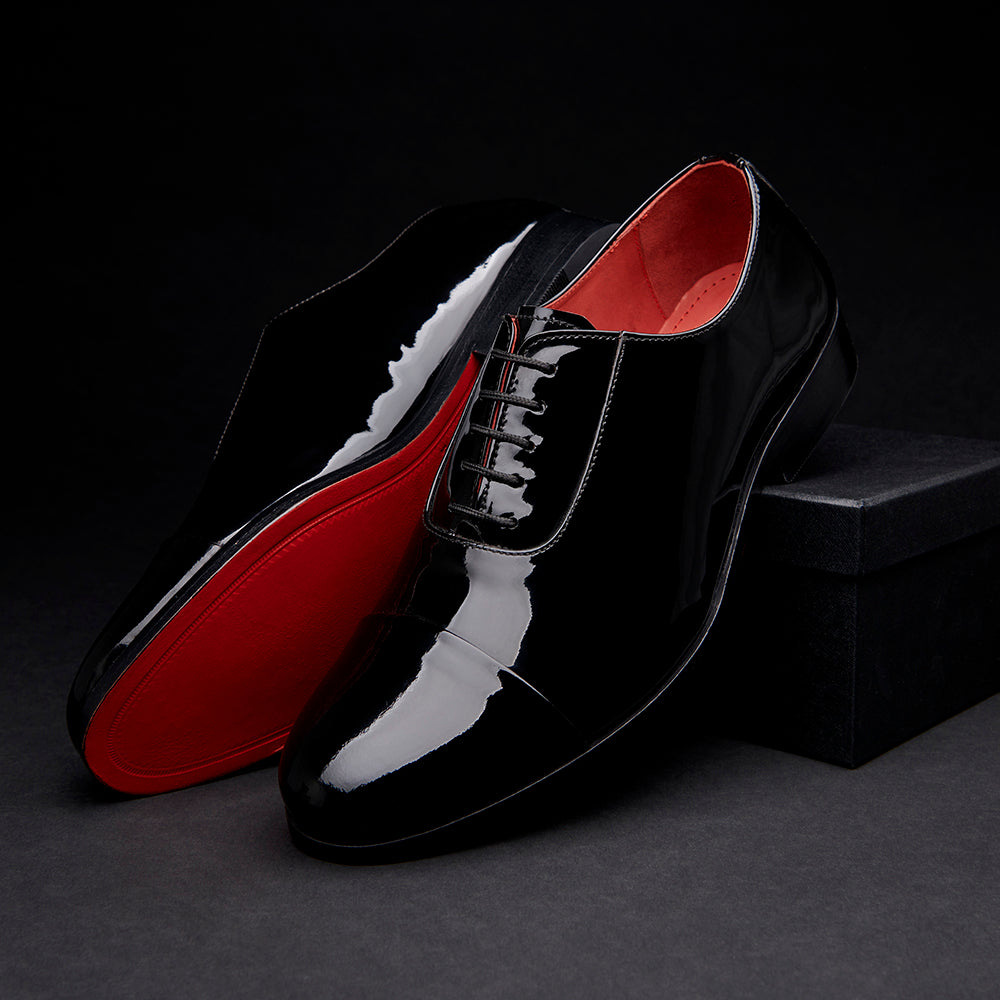 Mens red and black dress shoes deals