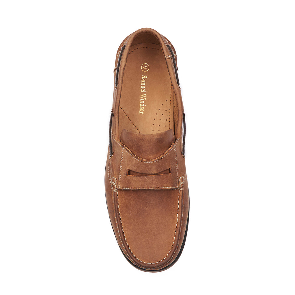 Slip On Deck Shoe Tobacco Samuel Windsor